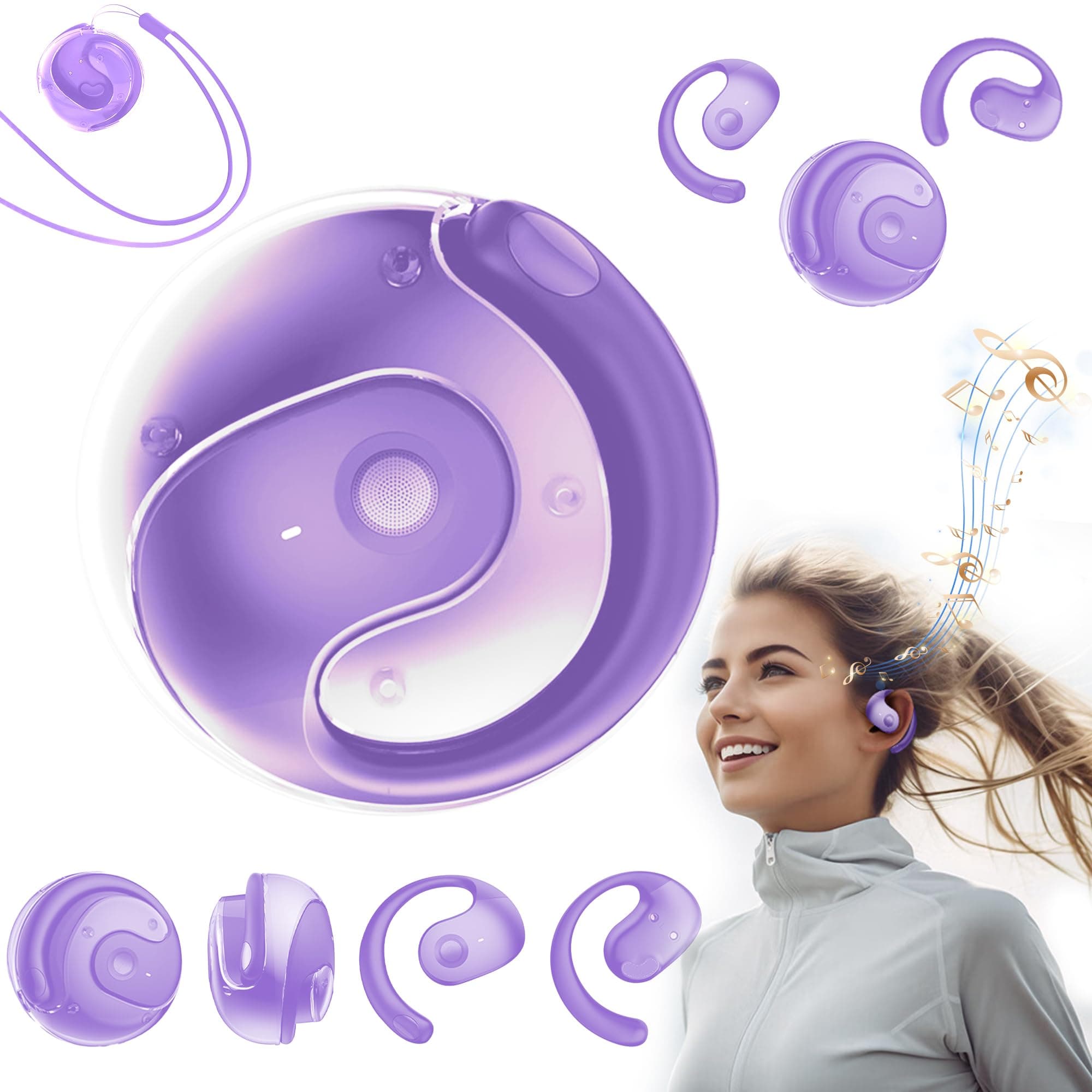 BRONA X15 Pro Purple Wireless Bluetooth Earbuds for Music Lovers During Workouts
| BRONA X15 Pro Purple Open Ear Blueto