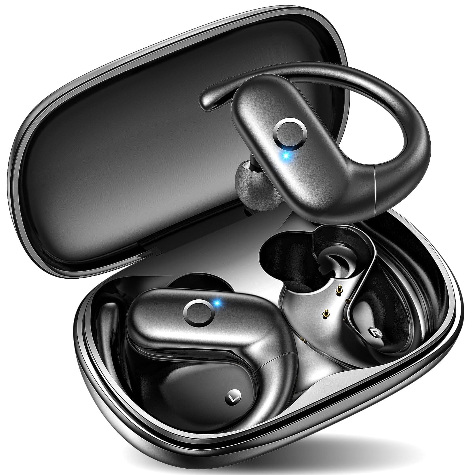 Kurdene Wireless Earbuds Bluetooth Headphones - Over Ear Buds with Deep Bass Sound,60Hrs Playtime - Black  
Kurdene Wire