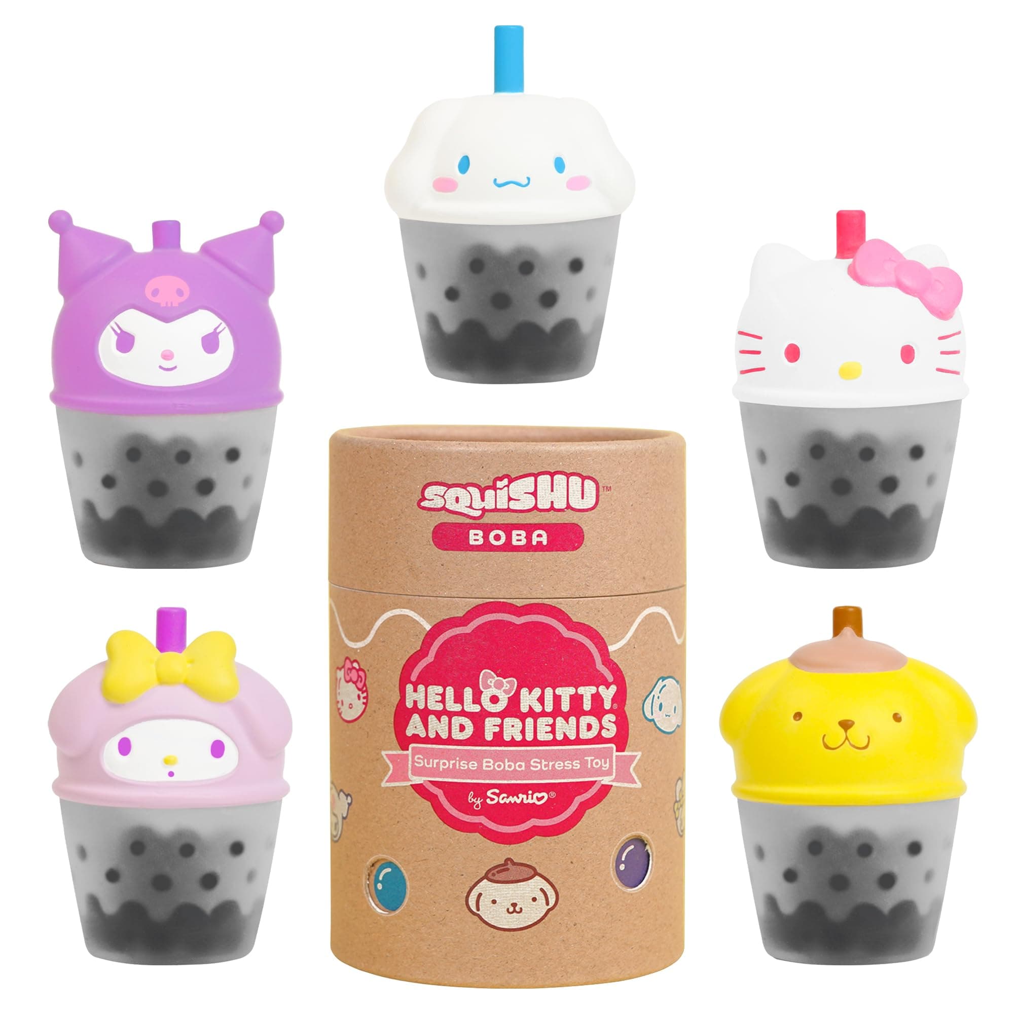 Hamee Sanrio Hello Kitty and Friends [Surprise Blind Capsule] Boba Series Squishy Figurines for Kids Birthday Parties a