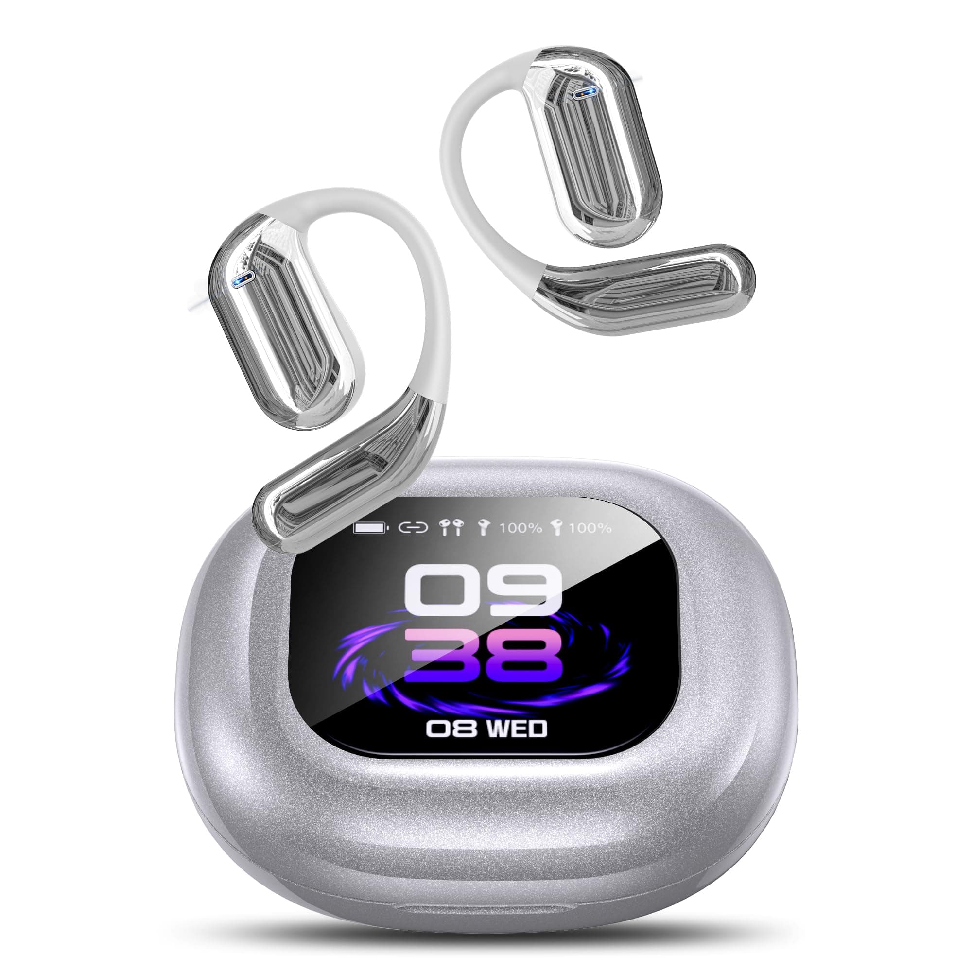 EUQQ AI Language Translation Earbuds, 144 Languages & Accents Bluetooth 5.4 Headphones for Travel Business Learning, Sil