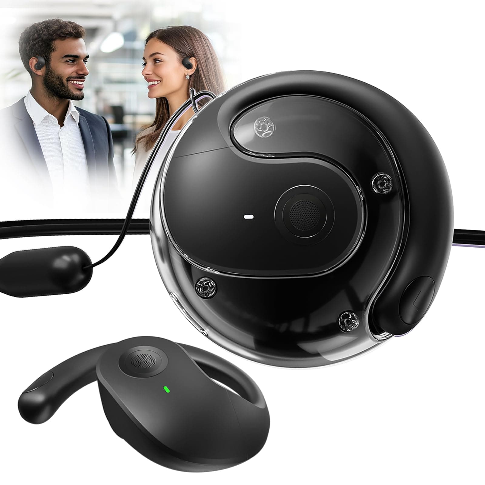 XINLINSHOE Hy-T26 Pro Translation Earbuds for Travel Business Learning (Black) Real Time 144 Language Translator