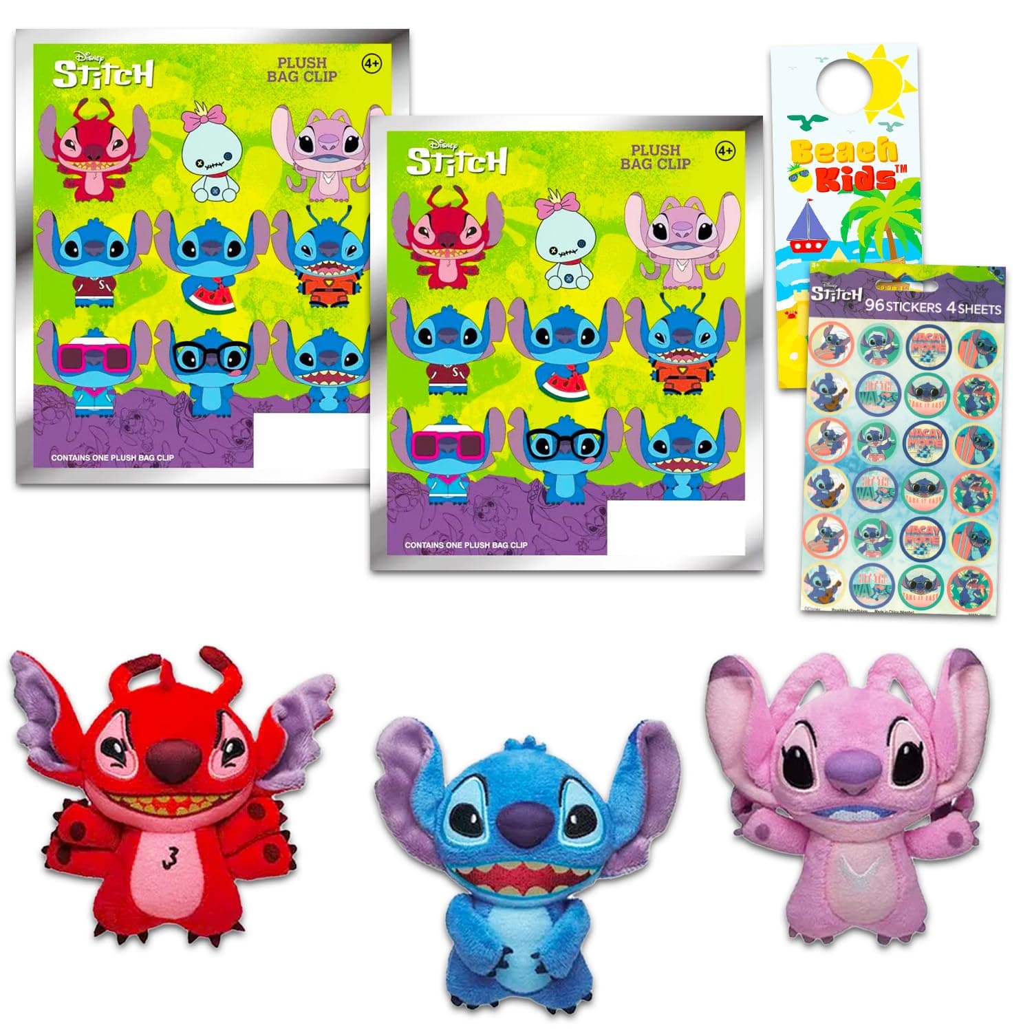 Disney Stitch Plush Blind Bags Set for Kids | 2 Disney Stitch and Angel Mini Plush Toys Plus Stickers | Perfect Gift for