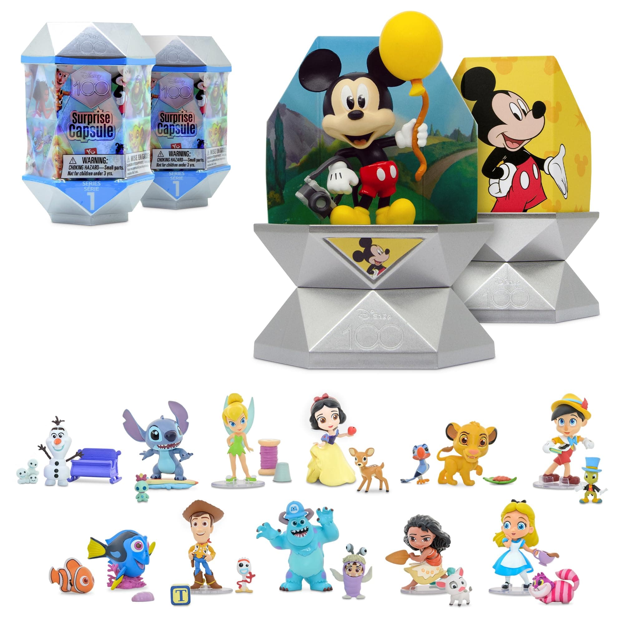 YuMe Disney 100 Series Mystery Capsule Blind Box for Kids with Surprise Characters Figurines Toys 2 Pack
YuMe Disney 1