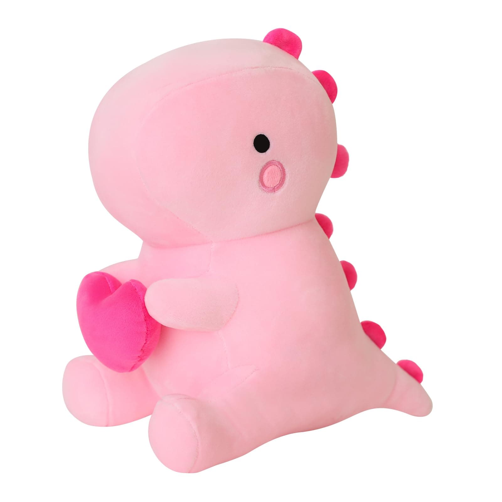 SQEQE Dinosaur Stuffed Animal for Her Boys Girls Girlfriend, Valentine Day Sweet Romantic Anniversary Birthday Gift(Pink