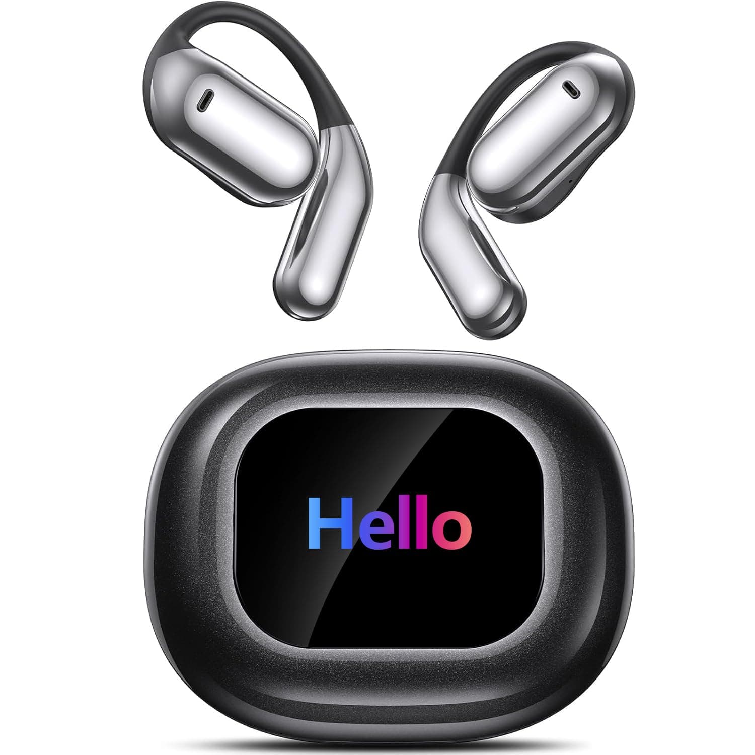 AI Language Translator Earbuds for Travel, Business & Learning - OWS LCD Touchscreen Real-Time Translation - 144 Languag