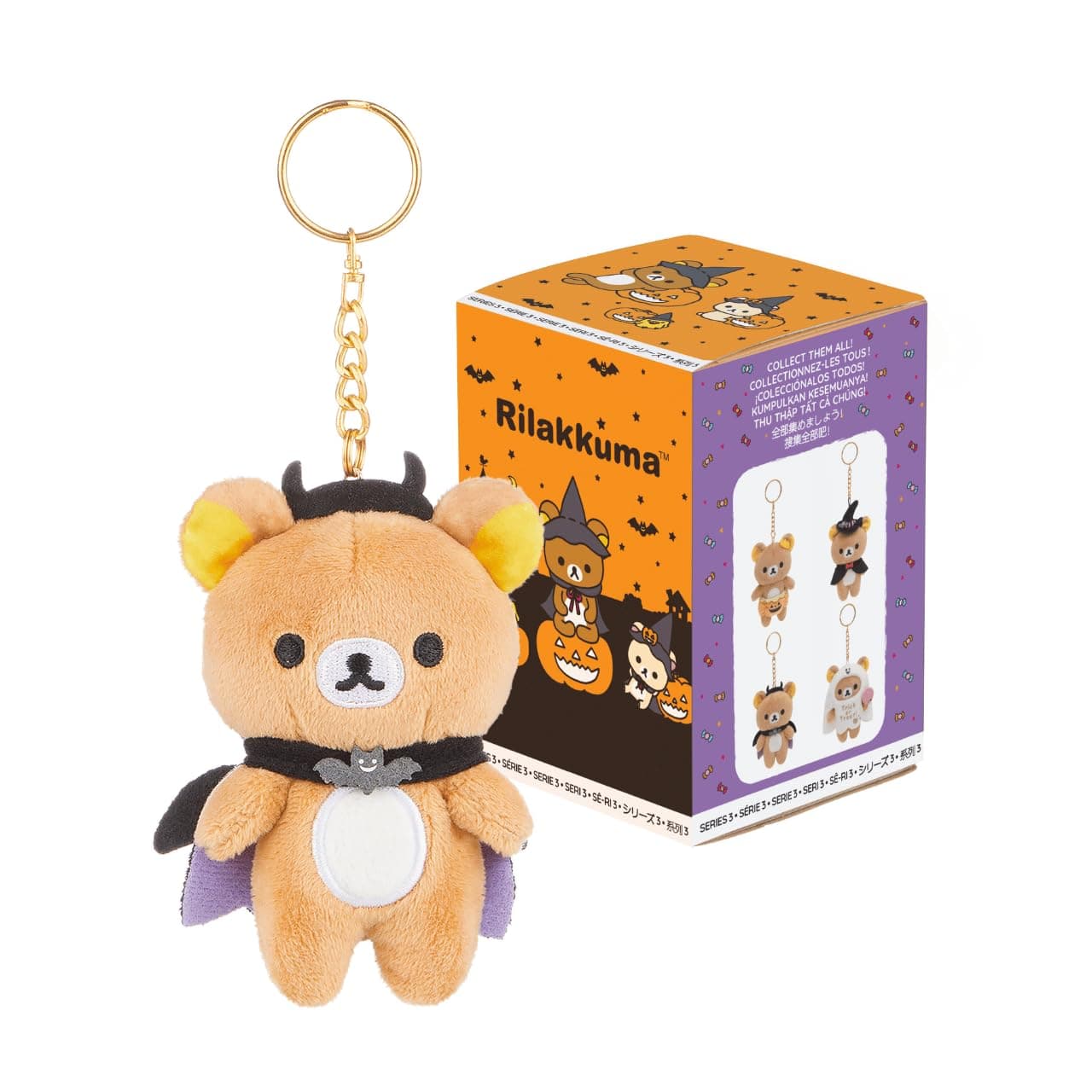 Rilakkuma San-X Original Halloween Series Plush Keychain Blind Box for Collectors - Ideal for Halloween Parties - Soft a