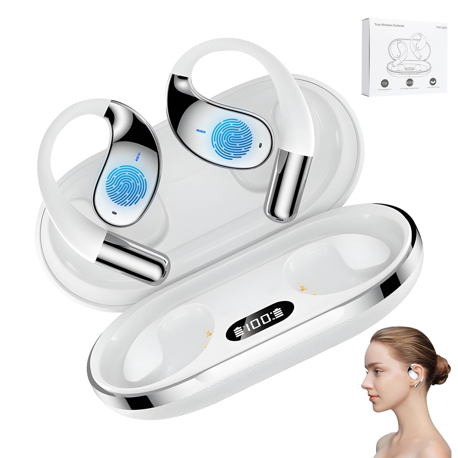 3-in-1 AI Translator Earbuds for Real-Time Translation and Music Playback (White)
| 144 Accents Real-Time Translation E