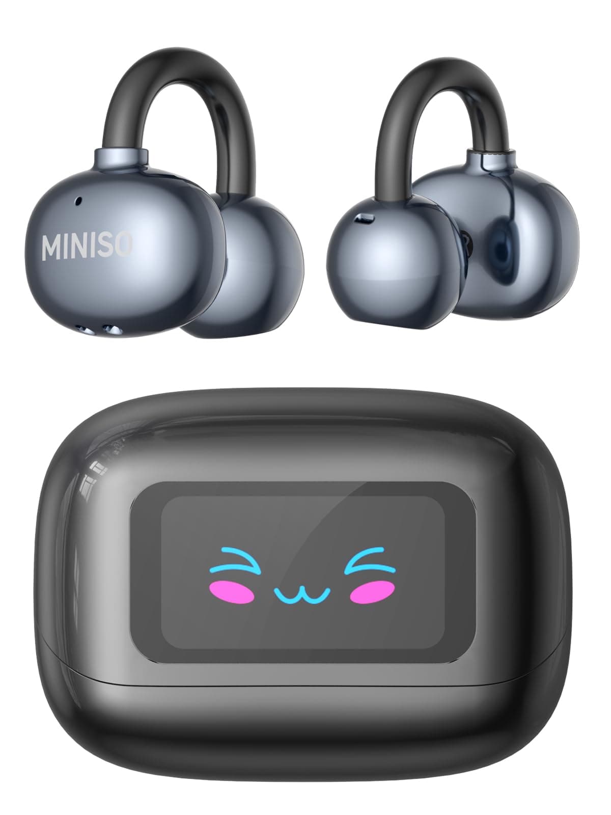 MINISO AI Translation Earbuds Real Time with LCD Touchscreen for Travel & Business, 3-in-1 Language Translator Bluetooth