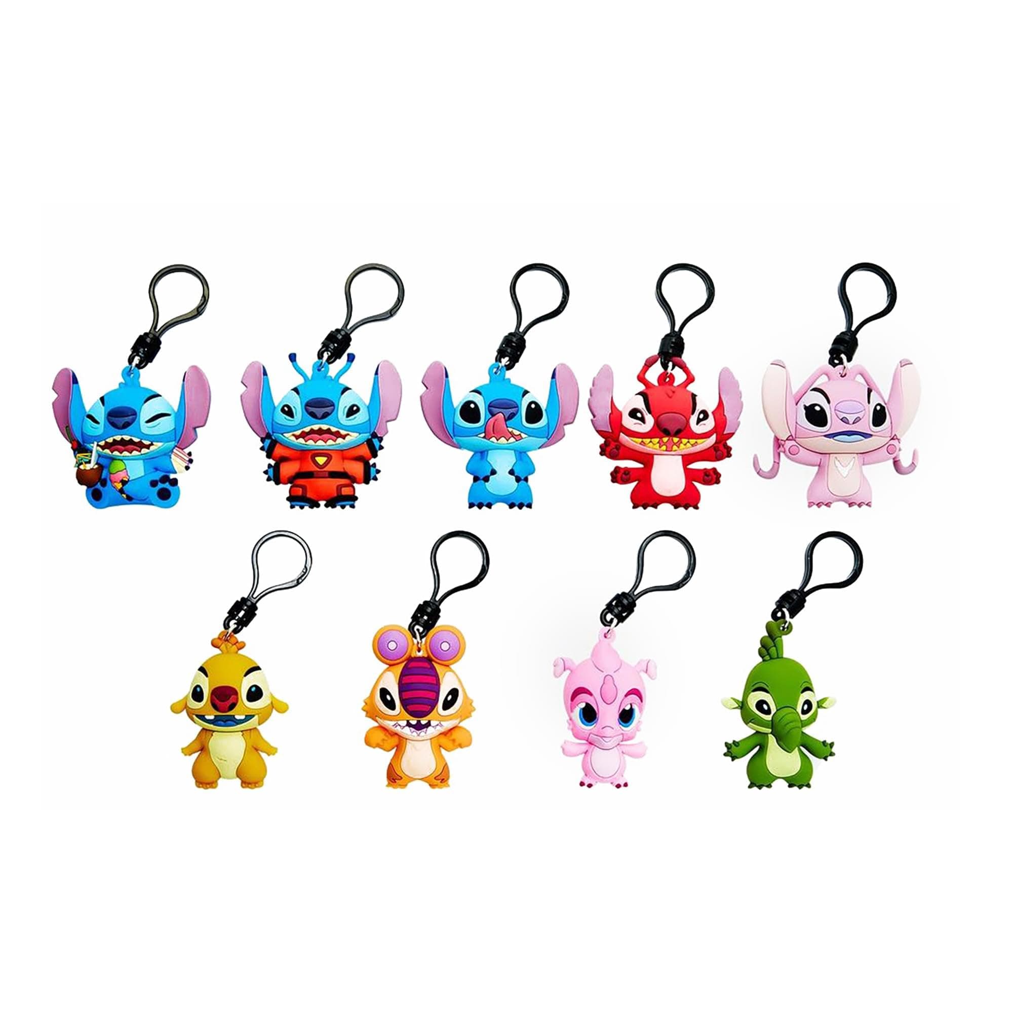 Disney Stitch Series 5-3D Figural Foam Bag Clip for Blind Bag Collectors | Unique Random Edition | Perfect for Disney Fa