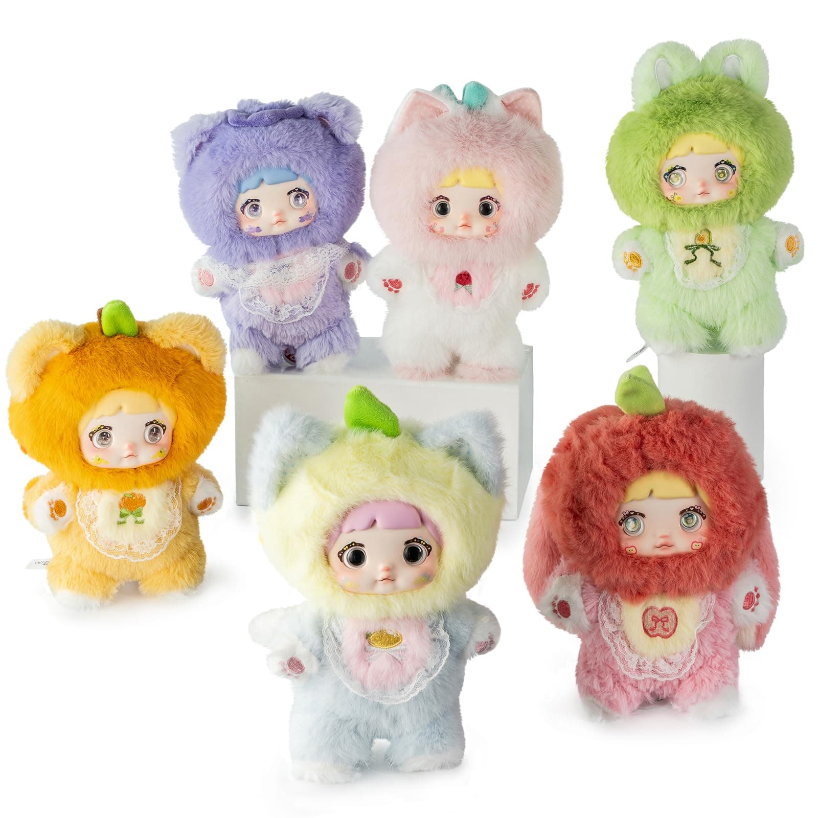 Nommi Interesting Fruits Series Plush Blind Box Toy for Kids Collectible Cute Figures 1PC (1 of 7 Possible Styles) Happy