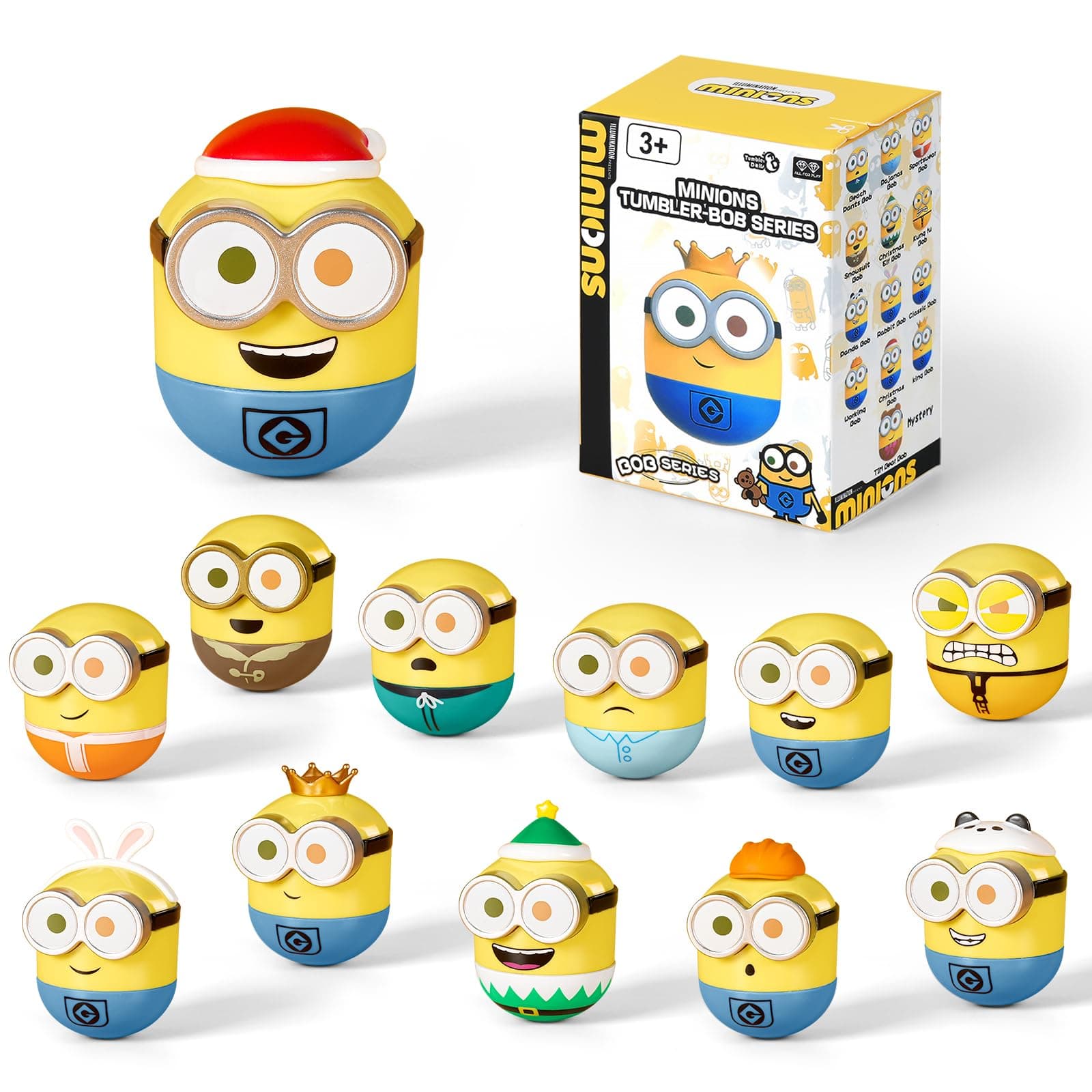 Minions Blind Box Figures for Adults & Kids Ages 3+, Tumbler Bob Series Action Figures, Despicable Me Collectible Toys f