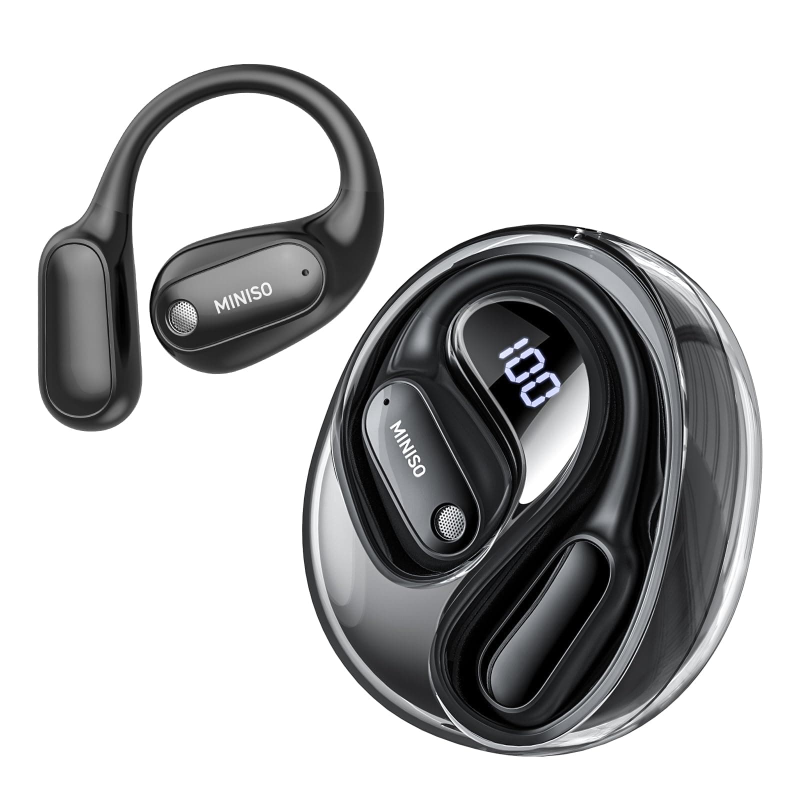 MINISO Travel Language Translator Earbuds AI Real Time Bluetooth 6.0 Open-Ear Headphones for Business 60Hrs Playtime
M