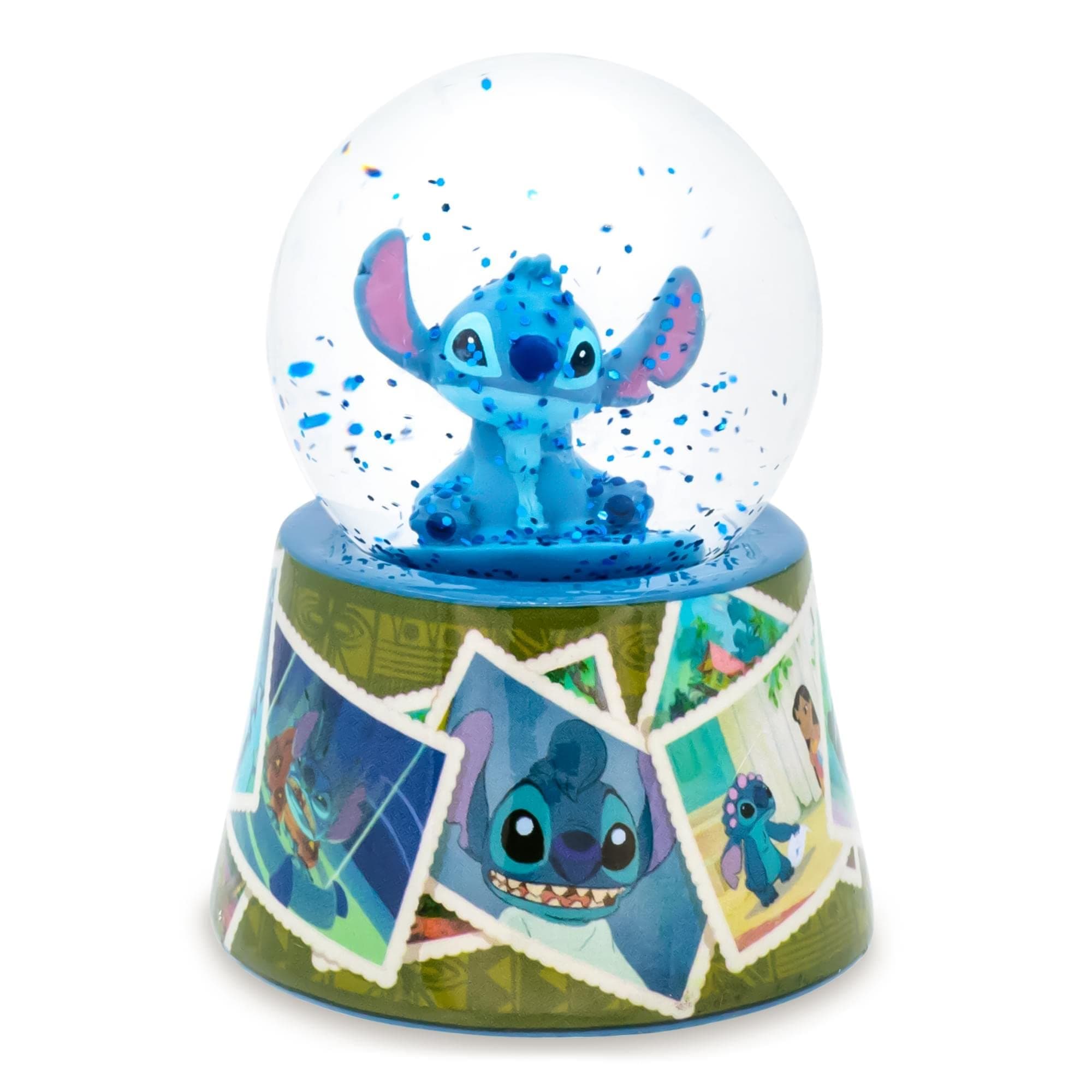 Disney Lilo & Stitch Vintage Photos Mini Light-Up Snow Globe for Adults | Glitter | 3 Inches