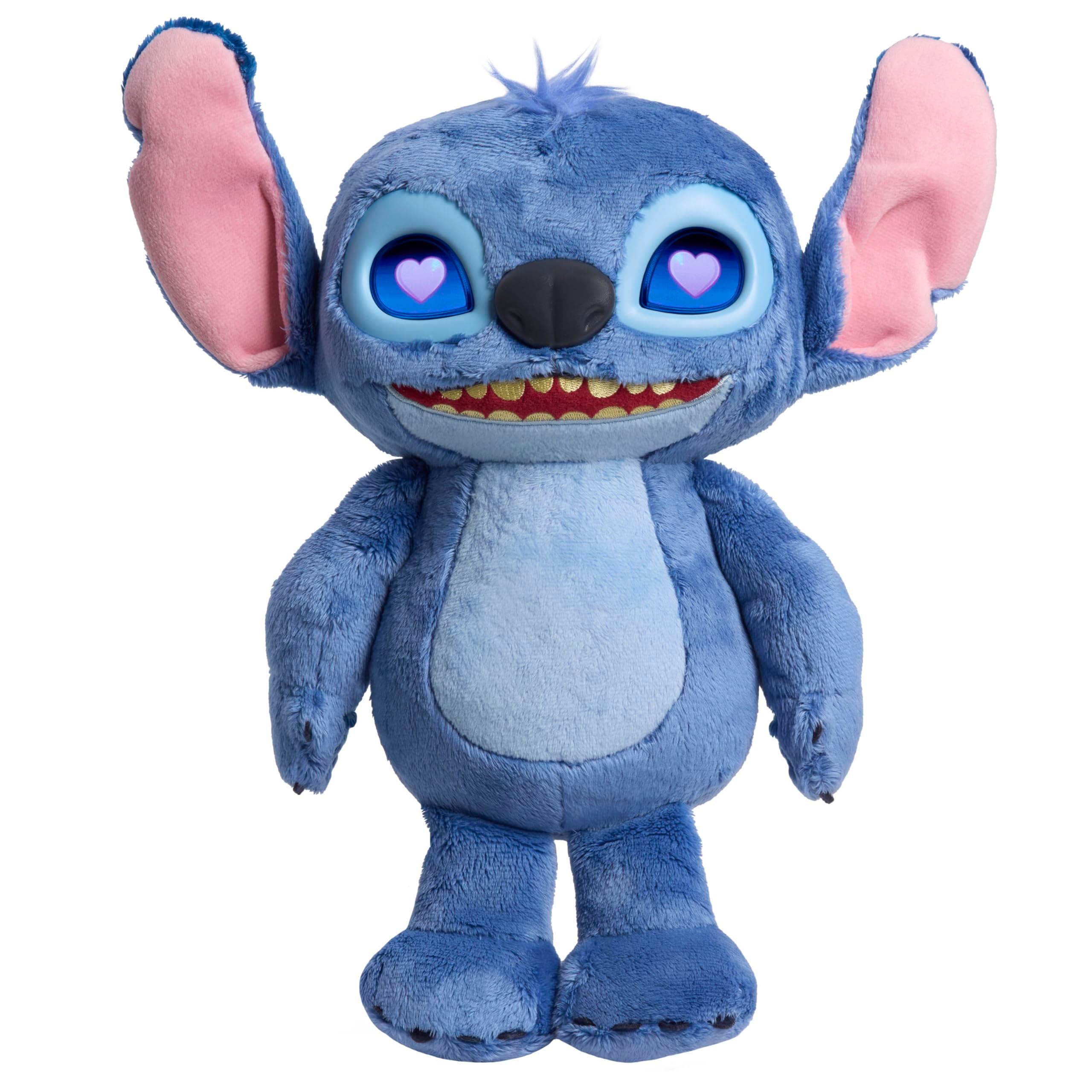 Just Play Disney Stitch Many Moods Interactive Plush for Kids & Fans, 14-inch, 50+ Sounds & Phrases, LCD Eyes