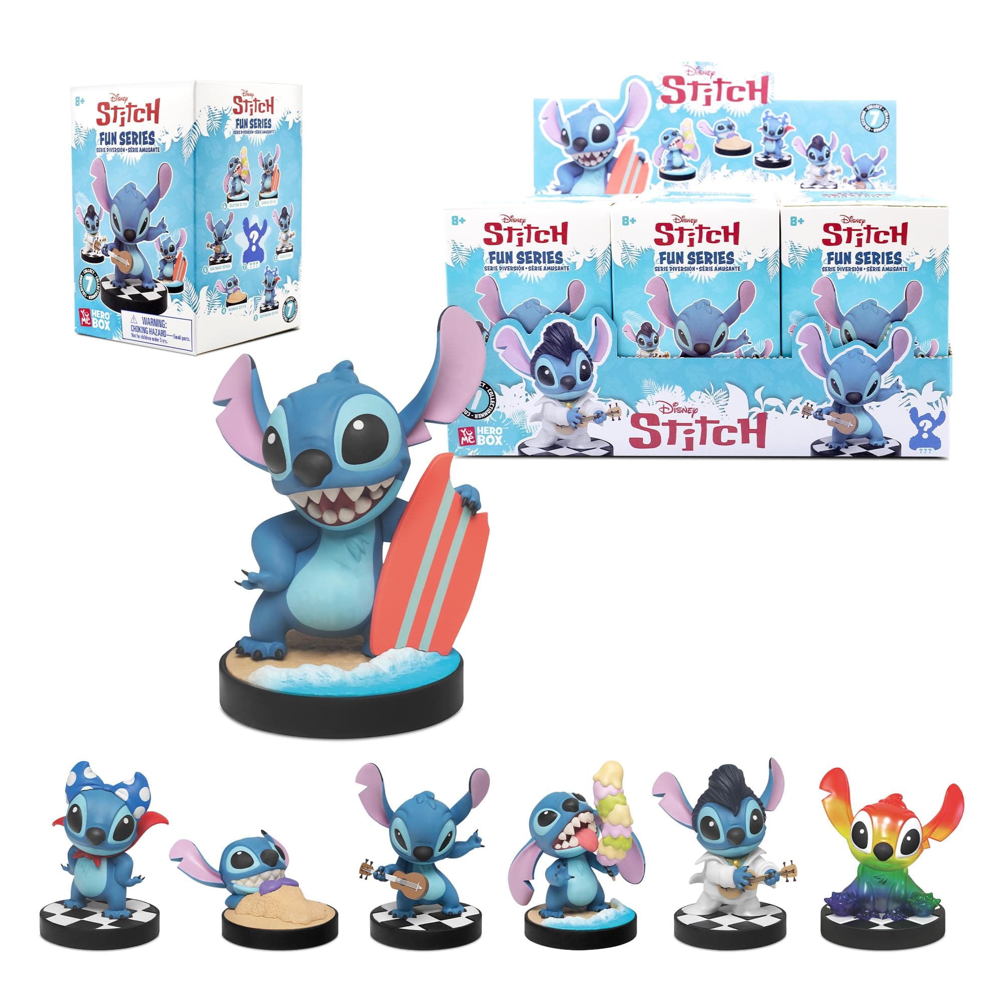 YuMe Disney Lilo & Stitch Fun Series Hero Box - Blind Box (6 Pack) 3" Collectible Toy Figurines, Perfect Gift for Adults